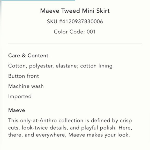NWT Maeve x Anthropologie Tweed Mini Skirt - Picture 5 of 6